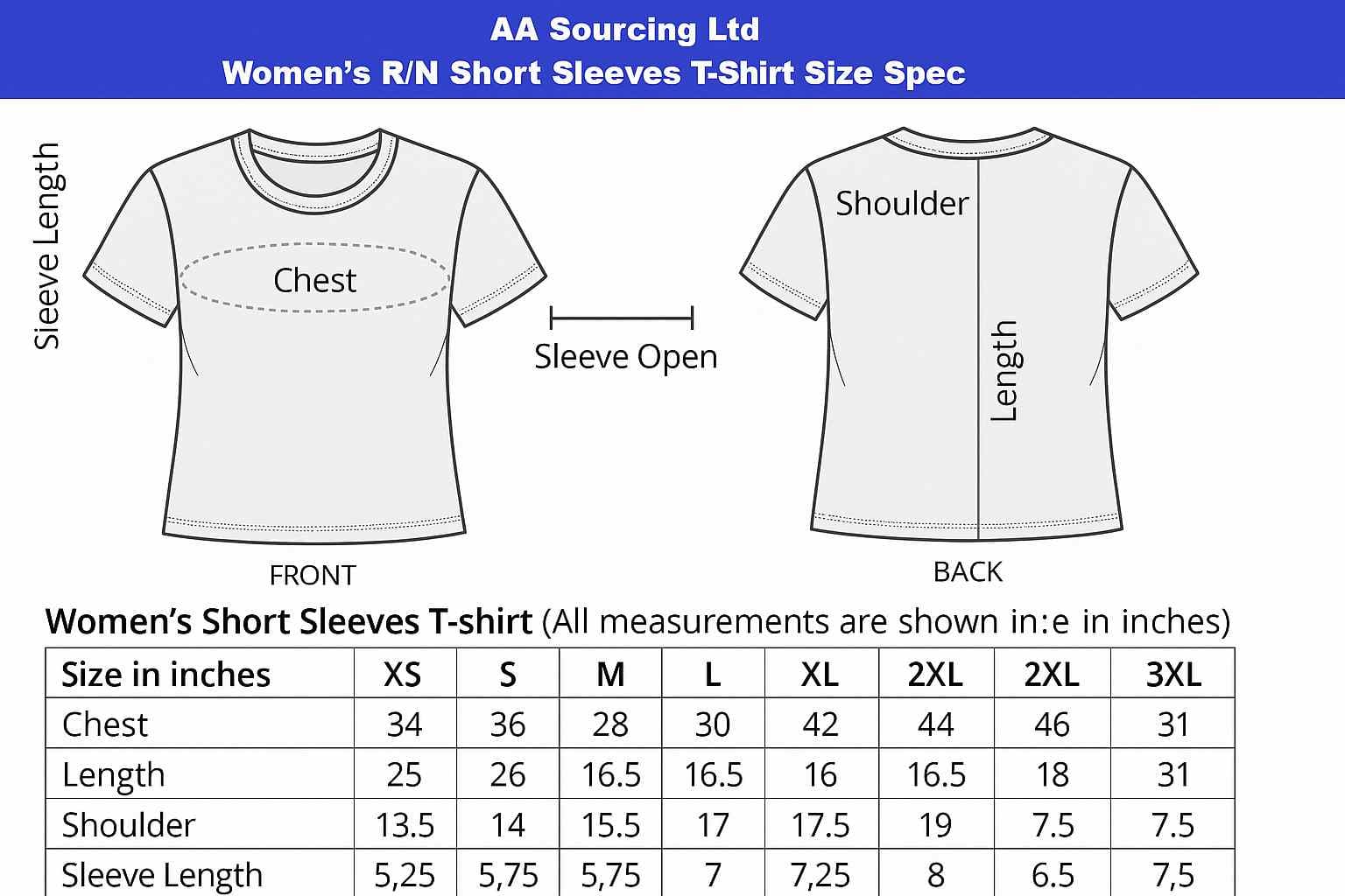 /images/size/main/TshirtAndPolo/tShirtFinal/womenShirtFinal/Women Round Neck T Shirt Size Spec