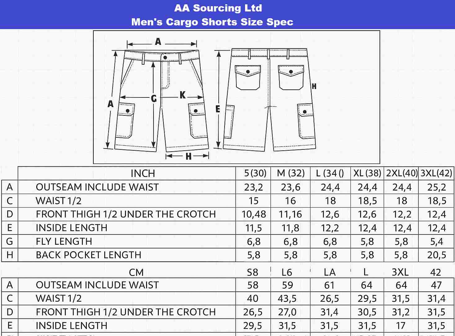 /images/size/main/shorts/mensShorts/Men Cargo Shorts Size Guide