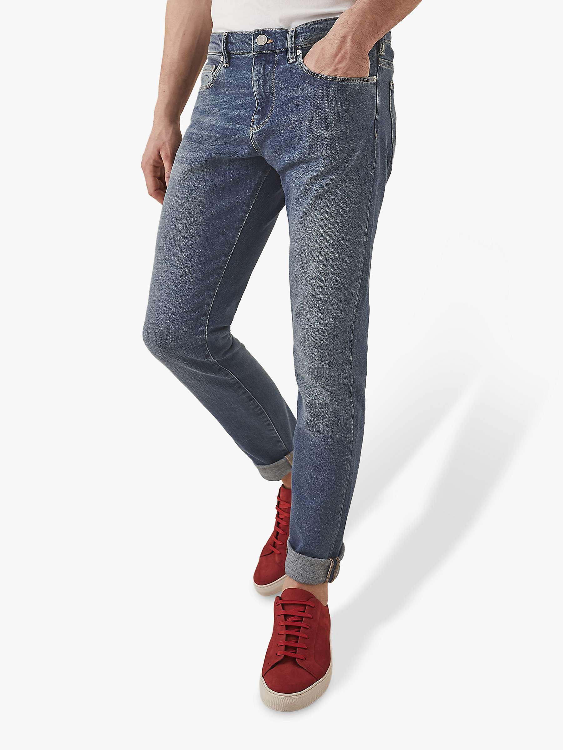 Men's Tapered Slim Fit Jeans Washed Indigo - AA Sourcing LTD