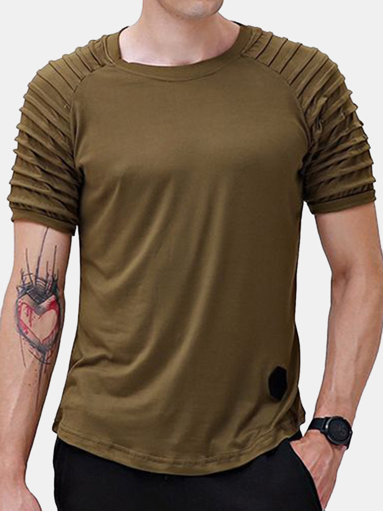 Men's Breathable Solid Color O-neck Short Sleeve T Shirts - AA Sourcing LTD