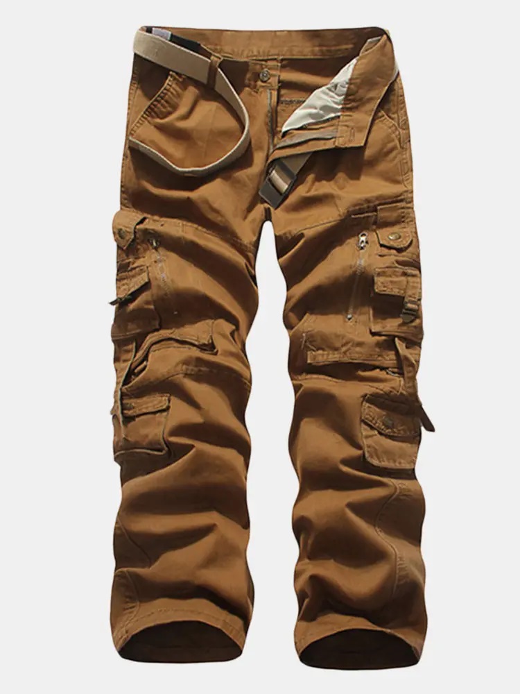 Men's Cotton Zipper Multi-pocket Cargo Pants - AA Sourcing LTD