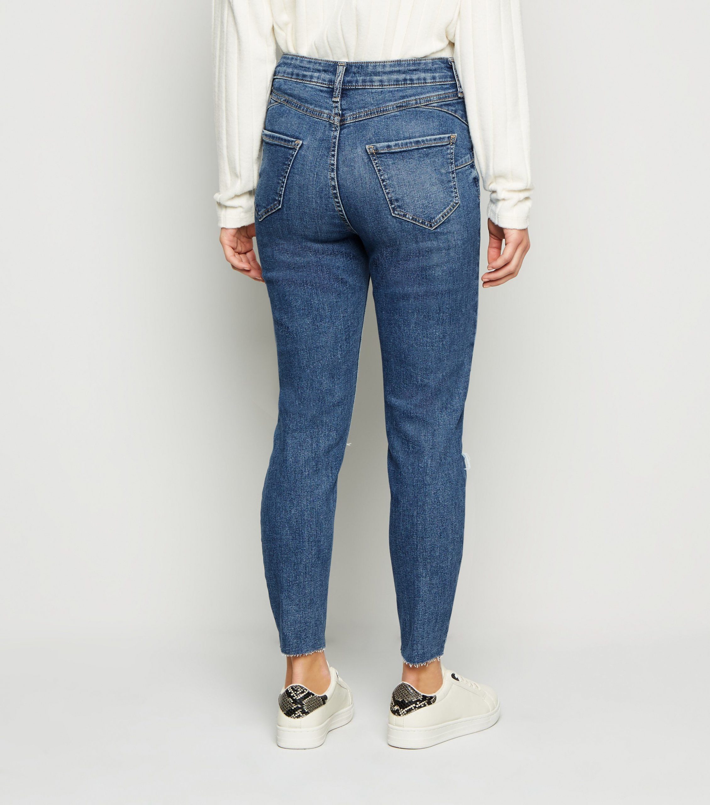Women's Petite Blue Ripped Skinny Jeans | AA Sourcing LTD